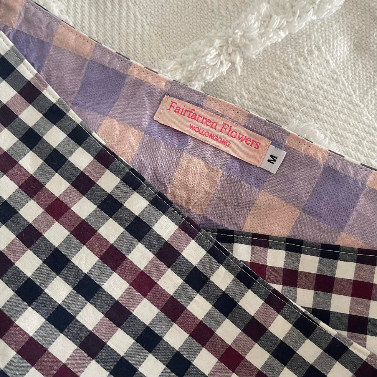 Purple Plaid Mini Wrap Skirt Medium