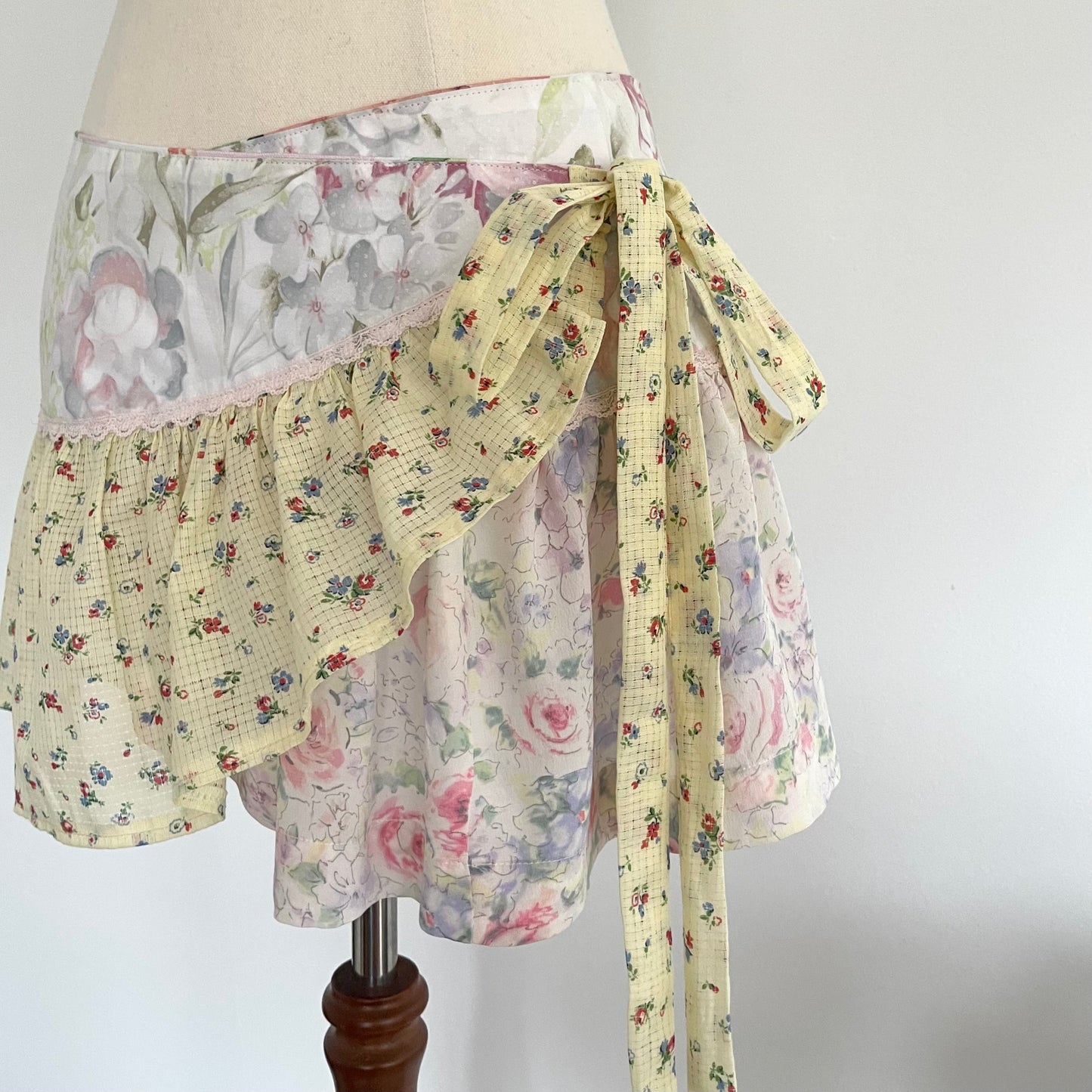Lemoncello Wrap Ruffle Mini Skirt