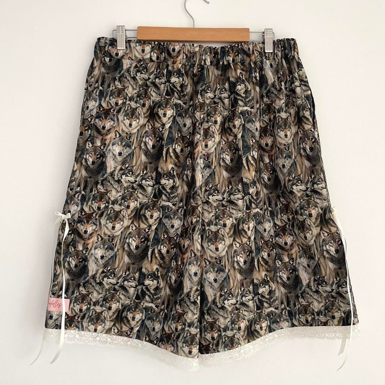 Oversized Cute Wolf Camoflage Baggy Shorts. *PRE-ORDER
