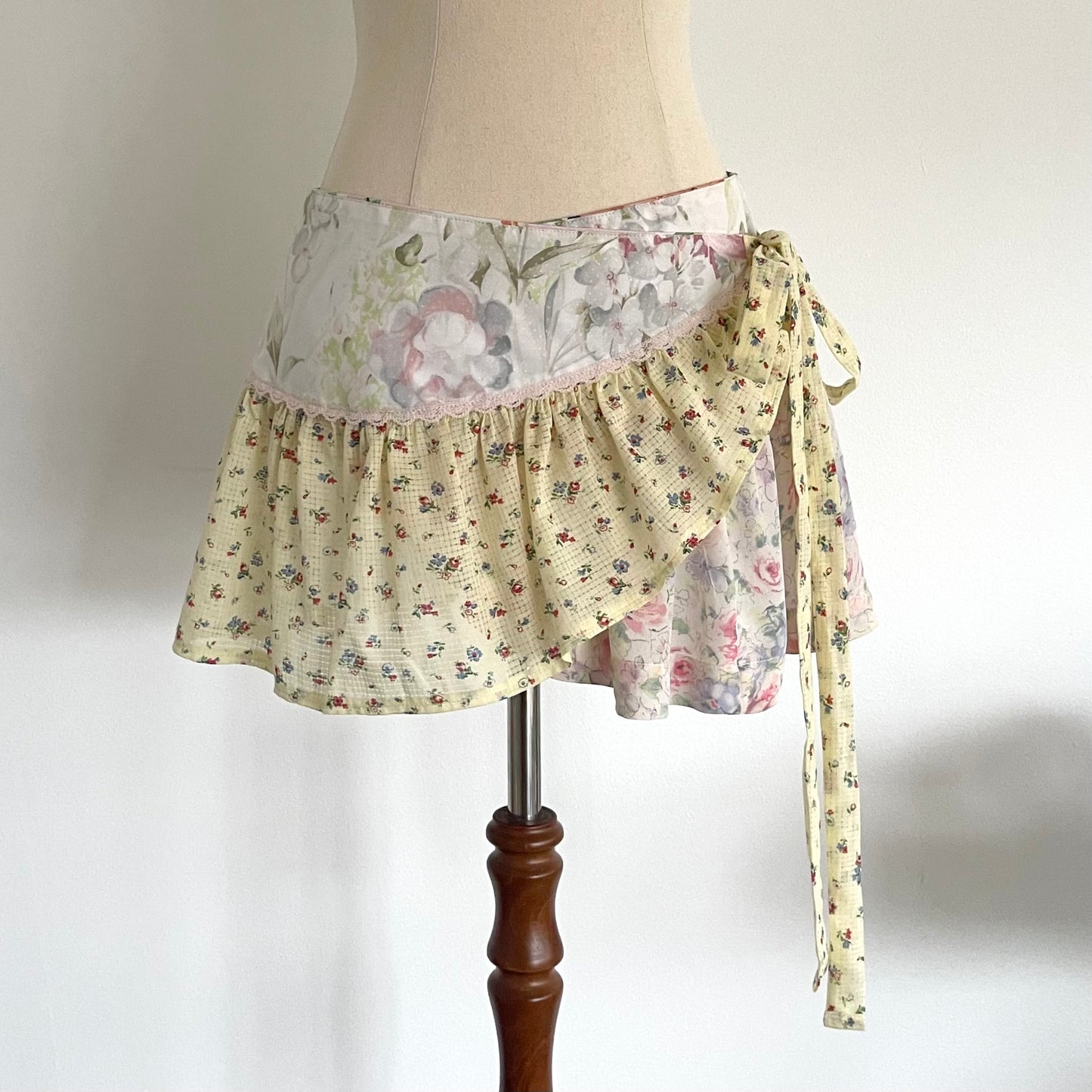 Lemoncello Wrap Ruffle Mini Skirt