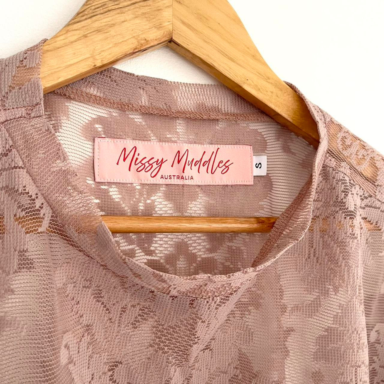 Mocha Blush Hand Dyed Lace Oversized Tshirt