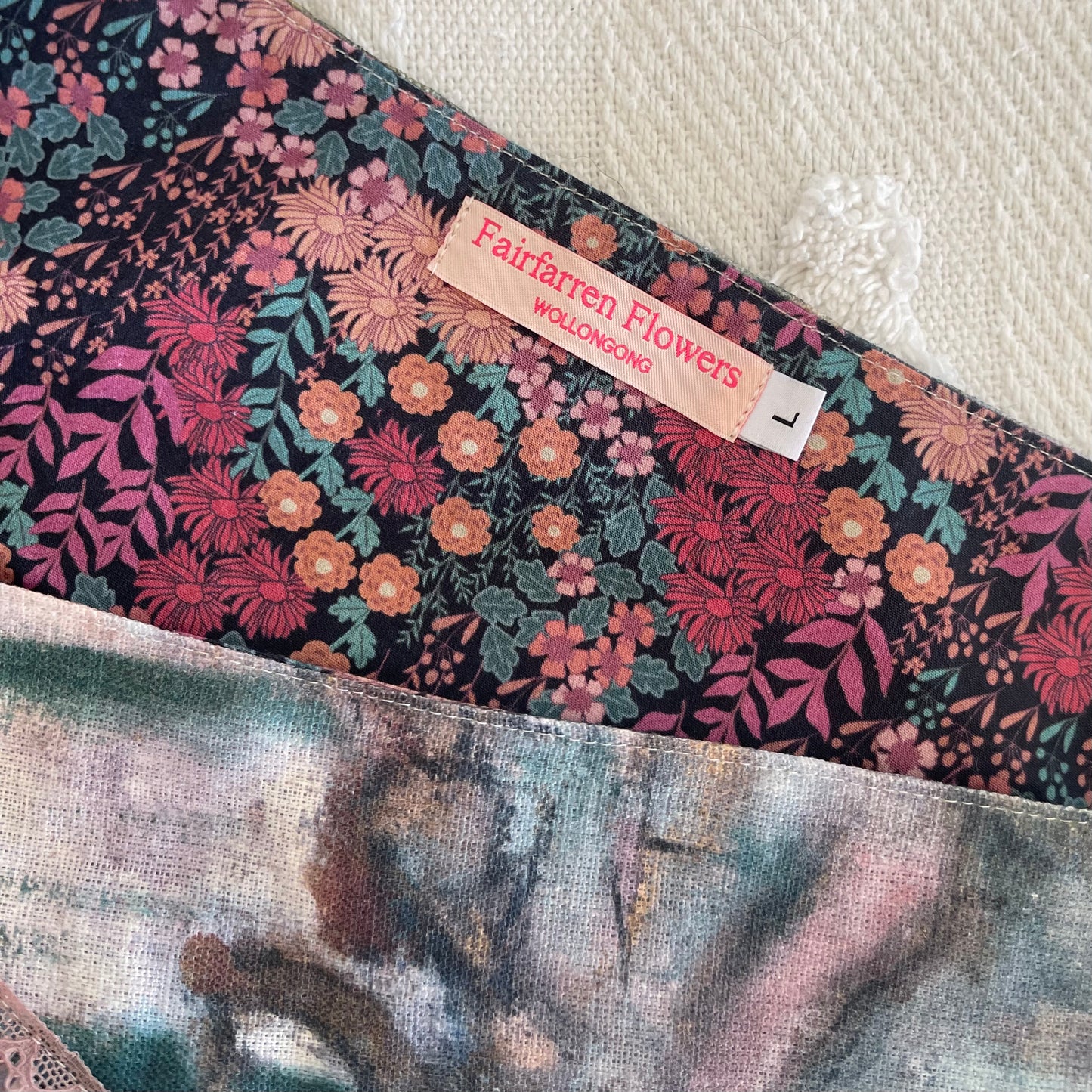 Oil Painting Wrap Ruffle Mini Skirt