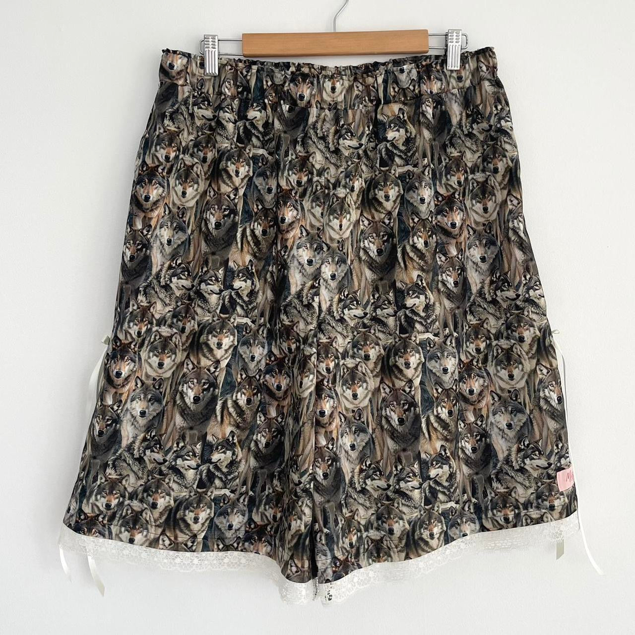 Oversized Cute Wolf Camoflage Baggy Shorts. *PRE-ORDER