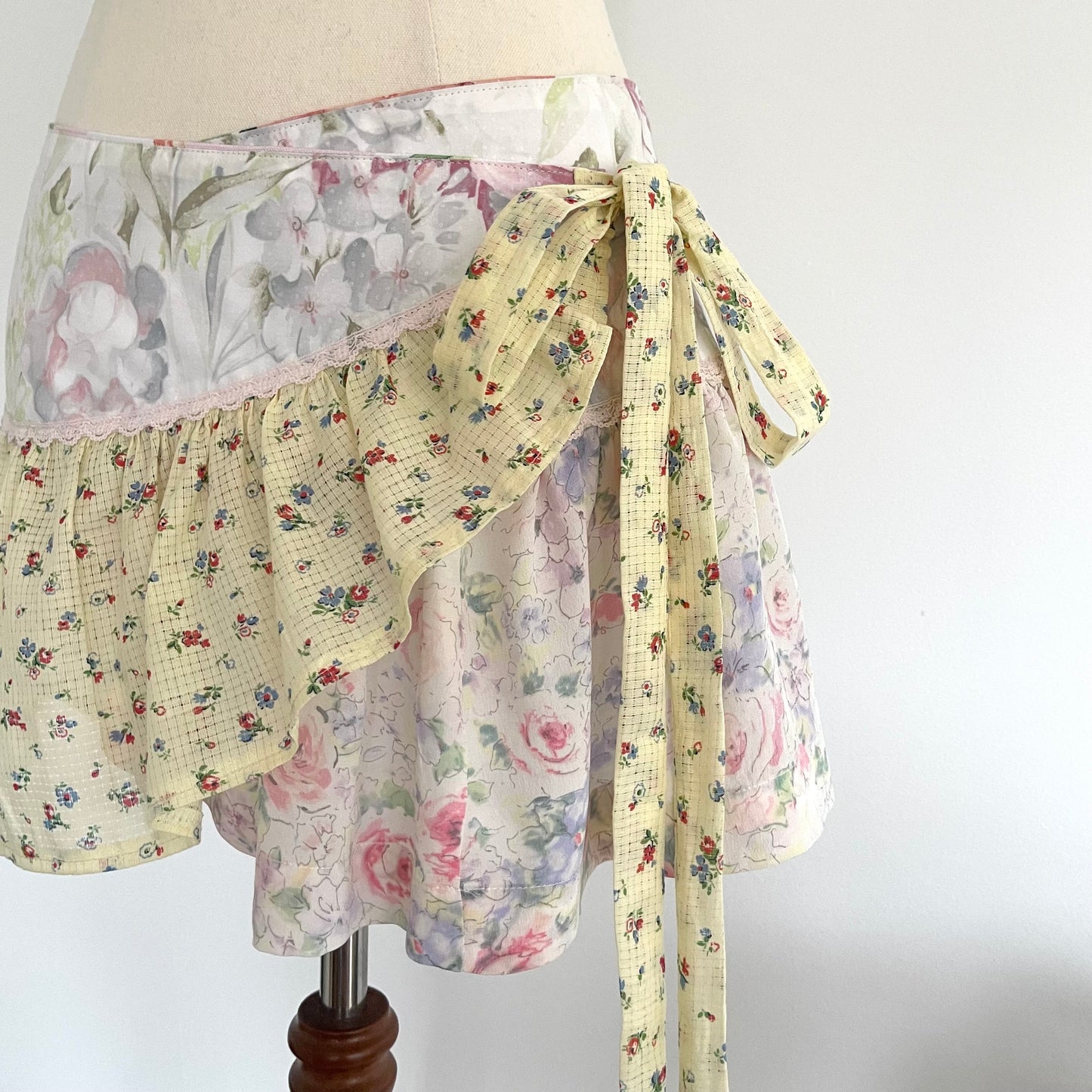 Lemoncello Wrap Ruffle Mini Skirt