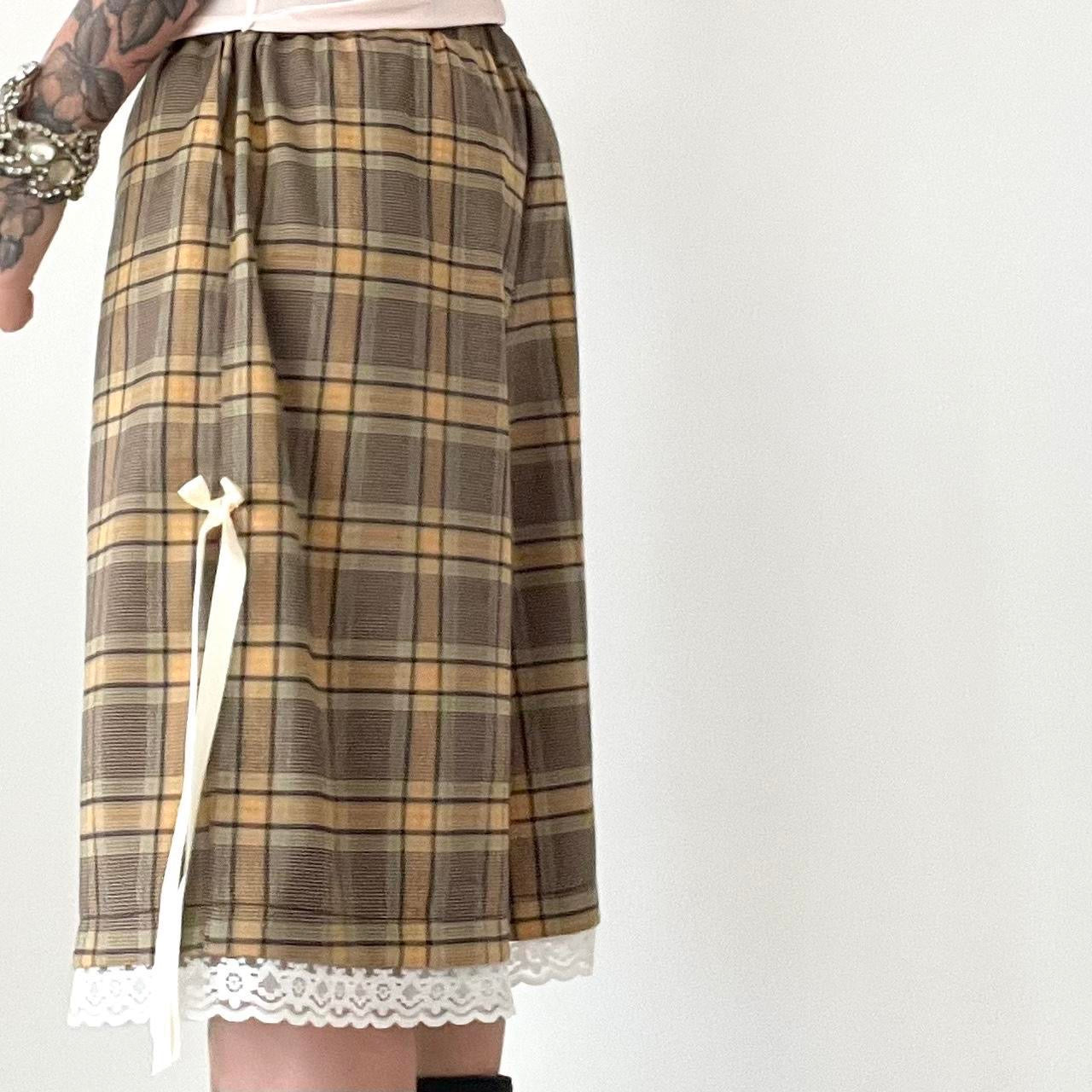 Oversized Cute Saffron Tartan Baggy Shorts. *PRE-ORDER