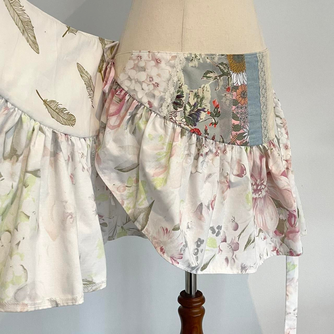 Patchwork Blooms Mini Wrap Skirt Large