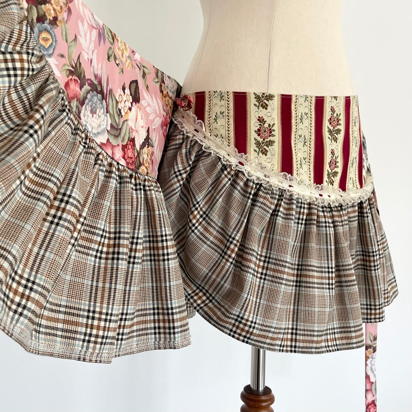 Vintage Plaid Mini Wrap Skirt Medium