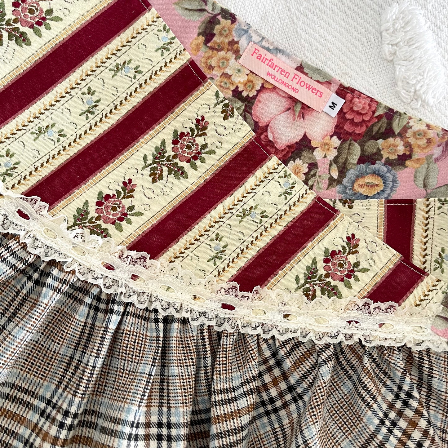 Vintage Plaid Mini Wrap Skirt Medium