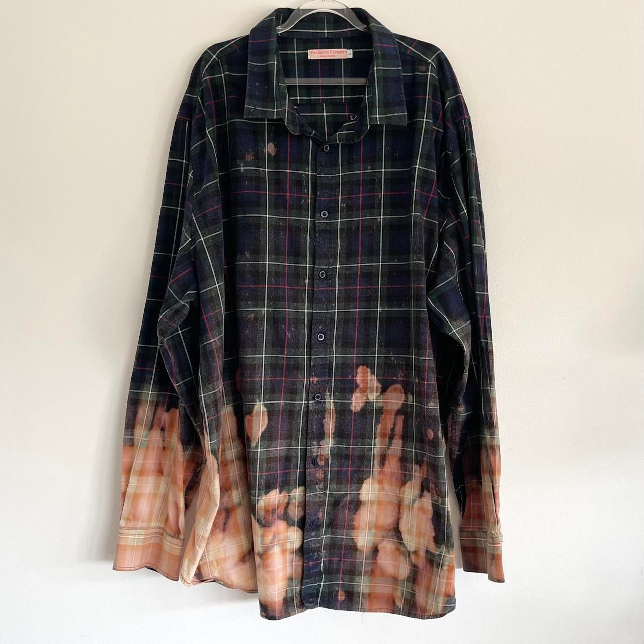 Upcycled Grunge Plaid Oversized Shirt