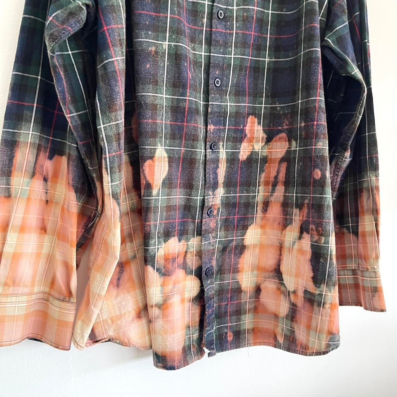 Upcycled Grunge Plaid Oversized Shirt