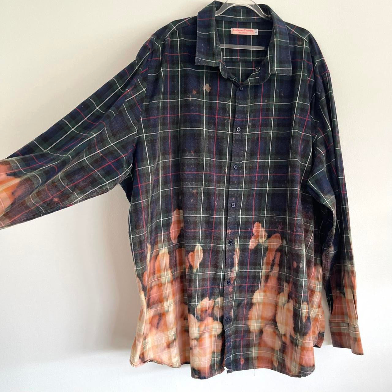Upcycled Grunge Plaid Oversized Shirt