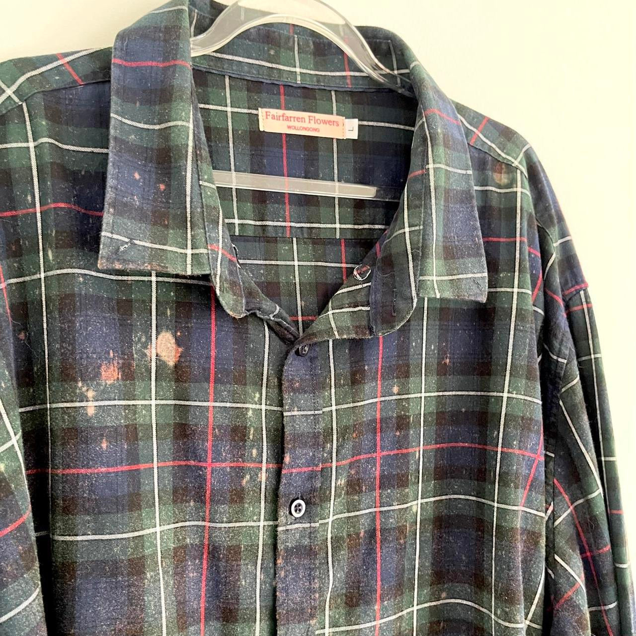 Upcycled Grunge Plaid Oversized Shirt