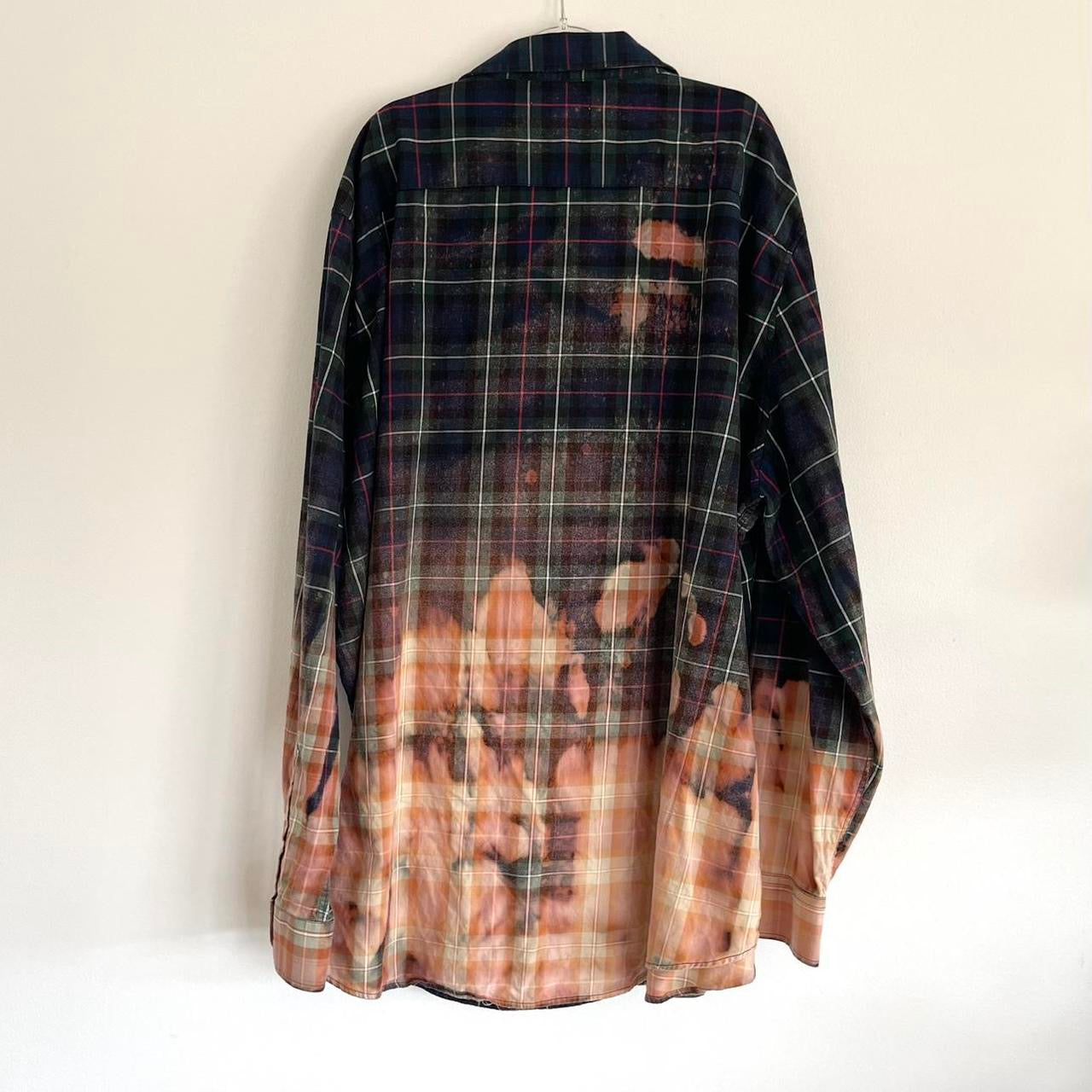 Upcycled Grunge Plaid Oversized Shirt