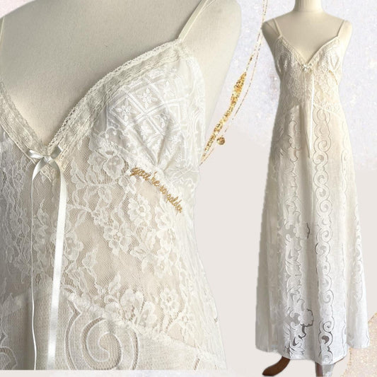 Golden Lace Slip Dress