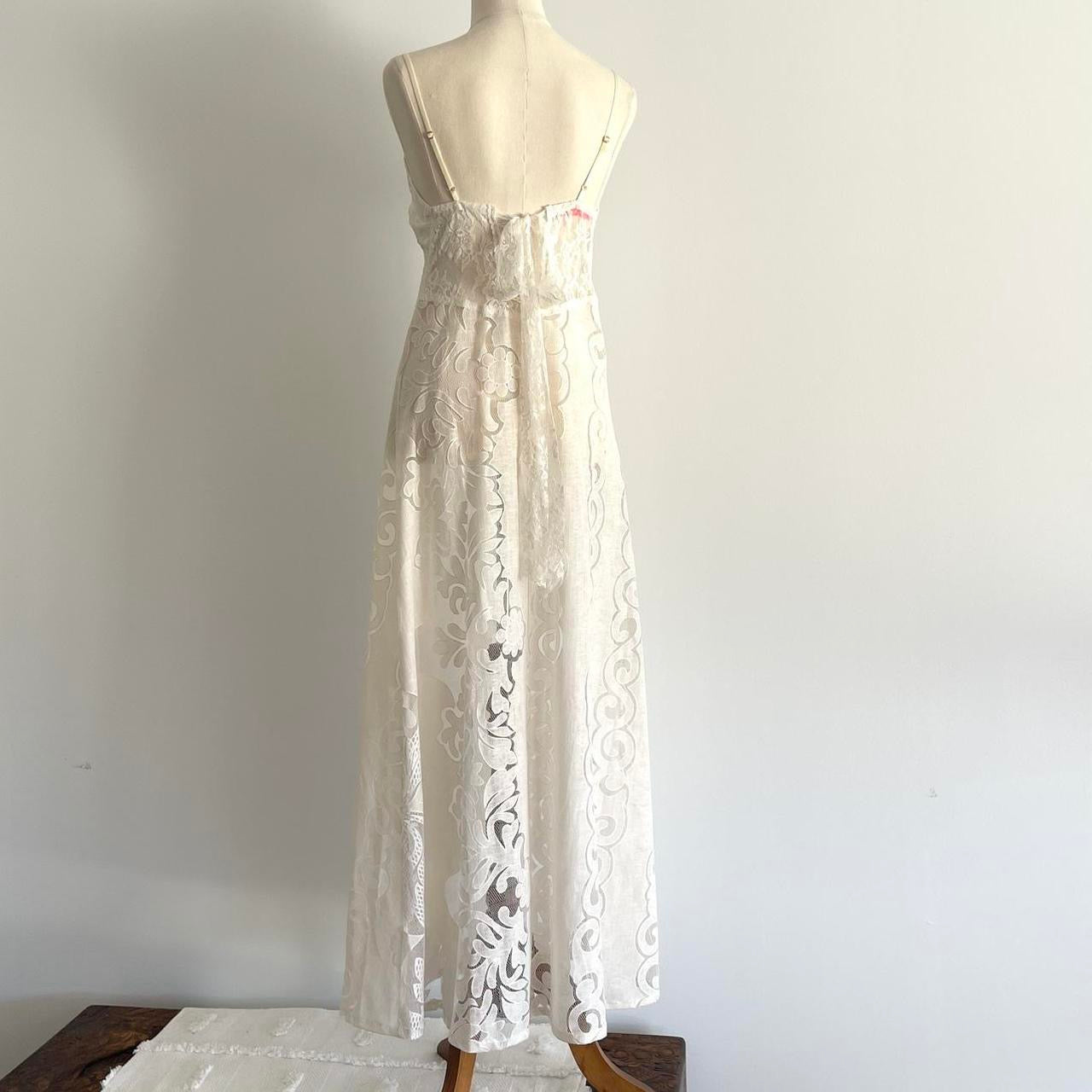 Golden Lace Slip Dress
