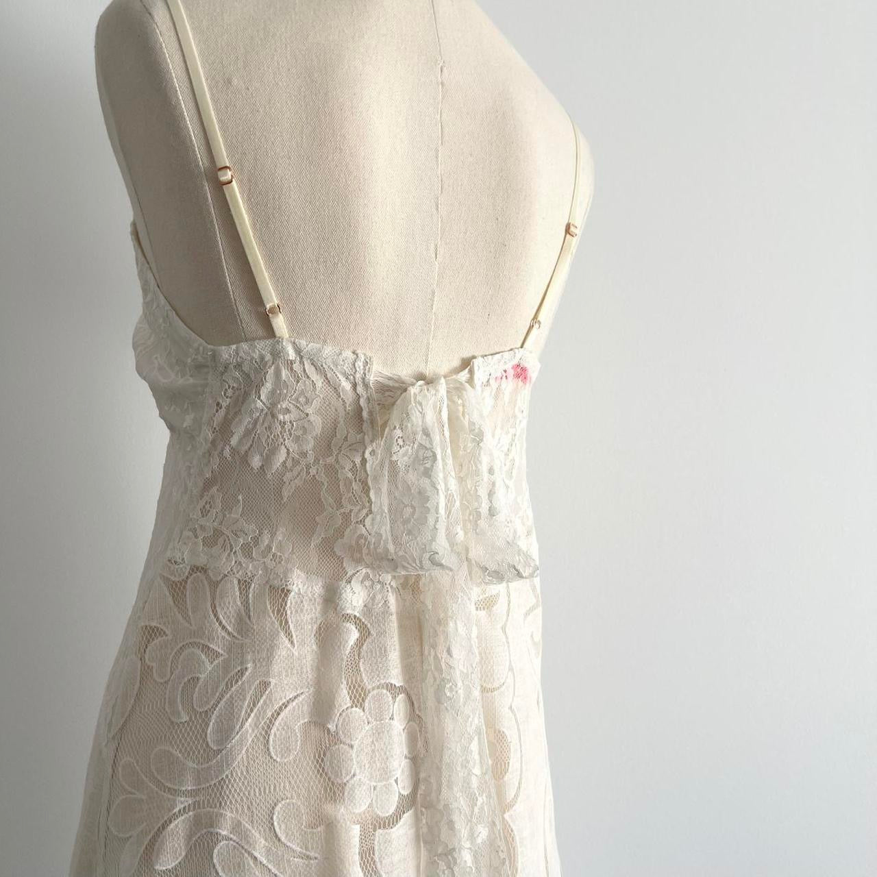 Golden Lace Slip Dress