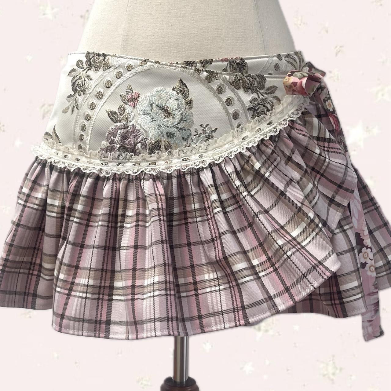 Tapestry & Tartan Mini Wrap Skirt