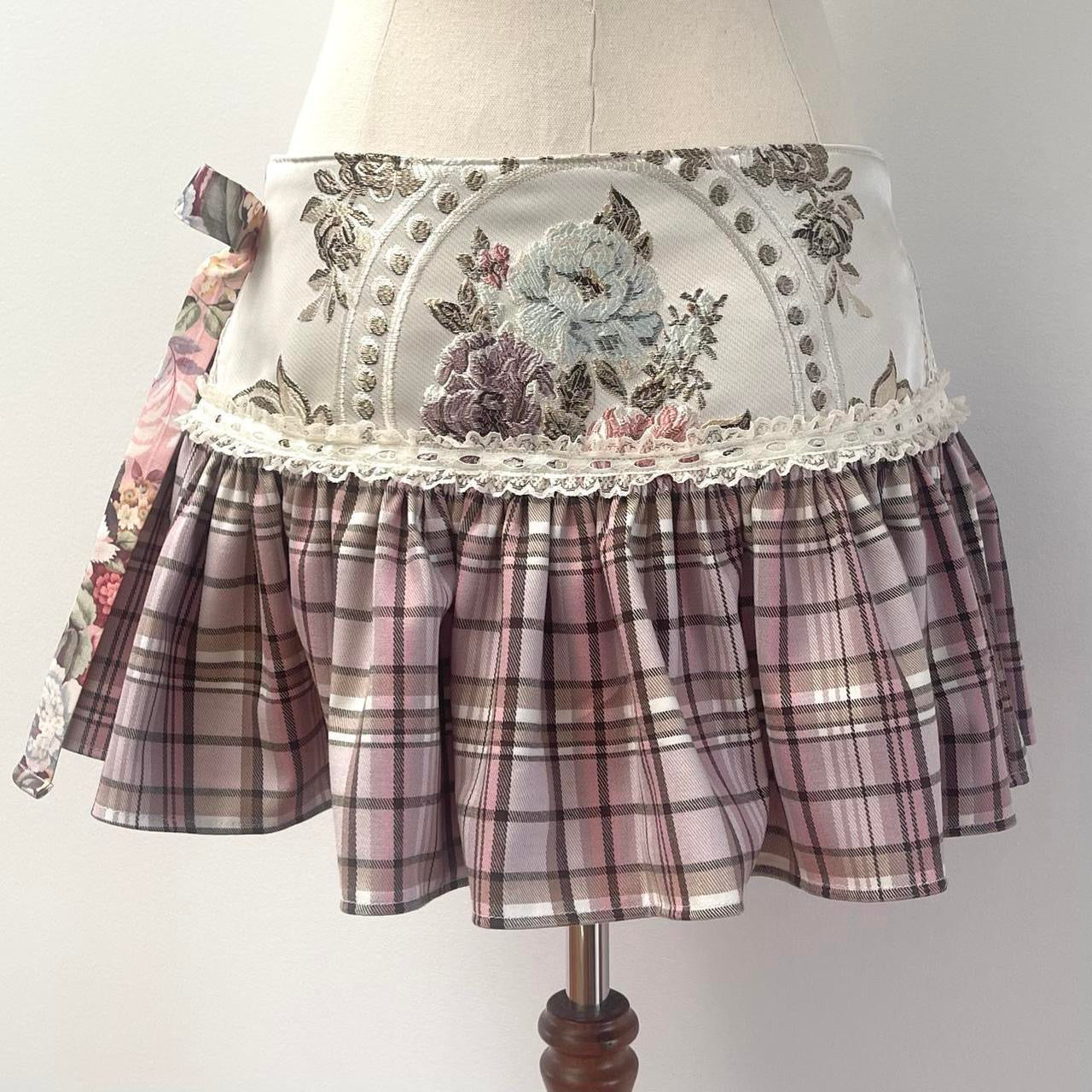 Tapestry & Tartan Mini Wrap Skirt