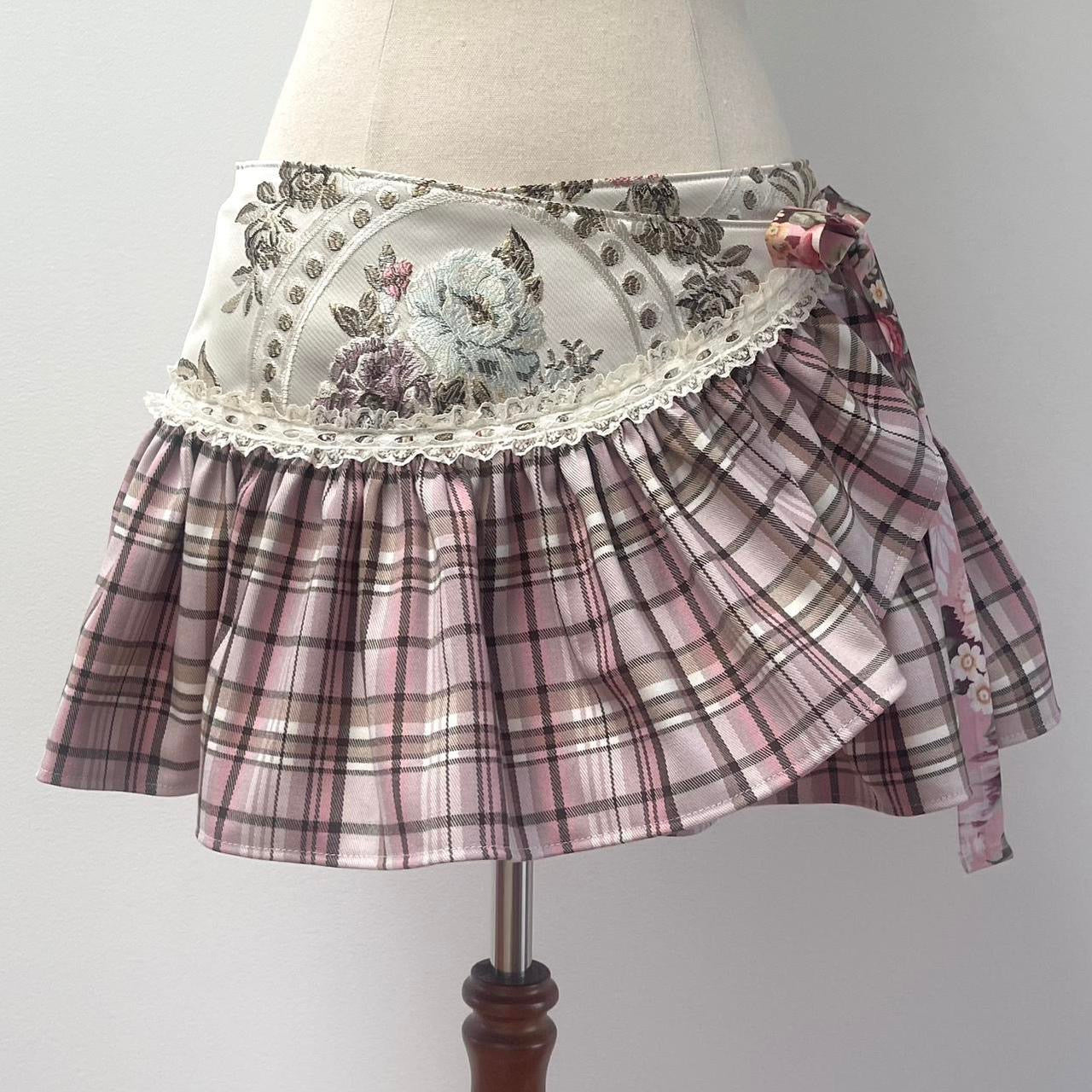 Tapestry & Tartan Mini Wrap Skirt